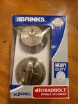 Brinks Keyed Entry 2717-109 Deadbolt One Side. Antique Brass Finish.. Fixed Price $8.00.