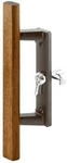 Prime-line Patio Door Handle Set Black Left Diecast Alm W/wood Pull. Fixed Price $63.66.