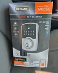 Defiant Hubspace Deadbolt Smart Wi-fi Electronic Single Cylinder, Satin Nickel. Fixed Price $33.99.