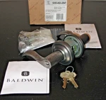 Baldwin 5255.452.LENT Solid Brass Left-handed Single-cylinder Keyed Entry Lever. Fixed Price $195.00.