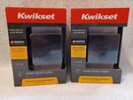 2-KWIKSETS Downtown Iron Black Square Single Cylinder Contemporary Deadbolt B-66. Fixed Price $59.99.