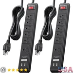 6 Outlet Power Strip Surge Protector W/ Usb Charging Ports & Mountable Design. Fixed Price $46.24.