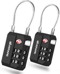 2 Pack Tsa Approved Travel Luggage Locks, Cable Combination 3-DIGIT, Keyles. Fixed Price $10.83.