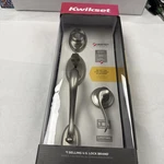 Kwikset Shelburne Satin Nickel Single Cylinder Door Handleset With Tustin. Fixed Price $59.99.
