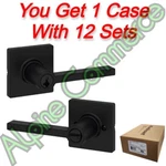 *12-SETS* Kwikset Casey Keyed Entry Door Lever Handle Lock Matte Black 94050-663. Fixed Price $299.99.