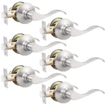 Gobekor 6 Pack Passage Door Handle Brushed Nickel Wave Levers Inte.... Fixed Price $87.09.
