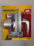 New Ace Universal Knob Latch Aluminum Satin Silver, Mpn 5299185. Fixed Price $9.99.