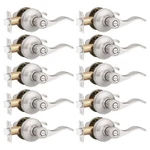 Probrico 10 Privacy Door Lever Thumb Turn Lock On Pack, Satin Nickel. Fixed Price $151.99.