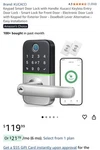 Keypad Smart Door Lock With Handle: Kucacci Keyless Entry KU-H17B. Fixed Price $49.95.