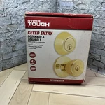 Hyper Guard Keyed Entry Doorknob & Deadbolt Polished Brass Finish. Fixed Price $17.99.