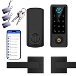 Smart Fingerprint Door Lock With Handle Set, Full App Control, Black. Fixed Price $96.82.