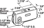 Prime-line 131477 Steel Plain Back Patio Roller Assembly 1-1/2 Dia. X 5/16 In.. Fixed Price $10.79.