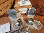 Baldwin Ellipse Non-turning Two-sided Dummy Door Knob Set With Arch Rose Satin. Fixed Price $39.99.