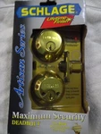 Schlage Artisan Series Deadbolt Chrome Finish. Fixed Price $25.99.