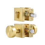 Exterior Gold Door Knob With Key Lock, Modern Satin Brass Set, Adjustabl.... Fixed Price $99.54.