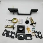 Kwikset Amador Front Door Lock Handle Deadbolt Set, Matte Black. Fixed Price $28.39.