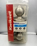 Door Knob Brushed Nickel Kwikset Entry Keyed Handle Bath Bed Model #93001-875. Fixed Price $8.98.