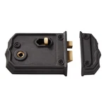 Signature Hardware Large Cast Iron Privacy Rim Lock - Black Powder Coat. Fixed Price $59.99.