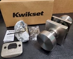 Kwikset Pismo Passage Square Door Knob Satin Nickel 97209-144 New Qty Avail. Fixed Price $14.99.