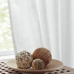 Fmfunctex White Linen Semi Sheer Curtains 72" Grommet Top Bedroom (set Of 2). Fixed Price $25.82.