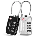 2 Pack Tsa Approved Travel Luggage Locks, 4-DIGIT Metal Cable Sliver. Fixed Price $12.88.