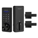 Bluetooth Touchscreen Smart Deadbolt With Square Lever Door Handle Set Matte. Fixed Price $195.99.