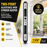Black Two-point Adjustable Striker Keeper For Sliding Glass Patio Door Lock. Fixed Price $41.88.