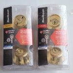 Lot Of 2 Kwikset 665 Smartkey Double Cylinder Deadbolt Door Locks Polished Brass. Fixed Price $34.99.