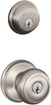 Schlage Satin Nickel FB50N V Geo 619 B60 Single Cylinder Deadbolt And F51 Entry. Fixed Price $89.99.