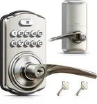 Veise Keypad Door Lock With Handle, Keyless Entry For Front Satin Nickel. Fixed Price $113.75.