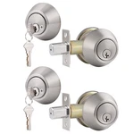 Double Cylinder Deadbolt Door Locks Keyed Alike Both Sides Satin Nickel 2 Pack. Fixed Price $31.35.