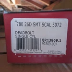 Kwikset 780 26D Smt Scal Single Cylinder Lock. Fixed Price $24.99.