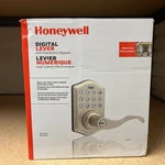 Honeywell Electronic Door Lever Lock Satin Nickel Keypad. Fixed Price $92.00.