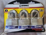 Brinks Boron Steel Shackle Locks 3-PACK Keyed Alike Heavy Duty New. Fixed Price $18.95.