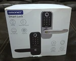 Smonet Smart Lever Lock W/ Fingerprint & Fobs (SMUS-ZNS-H001-BLK) Black. Fixed Price $89.00.
