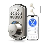 Veise VE012W Built-in Wifi Fingerprint Smart Lock Satin Nickel Door. Fixed Price $22.00.