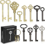 Skeleton Key Set 12-PACK Antique Furniture Cabinet Drawer Lock Barrel Universal. Fixed Price $15.62.