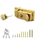 Qwork Night Latch Deadbolt Rim Lock With Key Gold Finish Antique Style. Fixed Price $14.72.