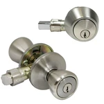 2-QTY Pro Bennington Standard Entry Door Knob & Deadbolt Combos Satin Nickel. Fixed Price $44.99.