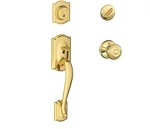 Schlage F60 605 Camelot Brass Handleset W/ Georgian Knob (5-1). Fixed Price $130.49.