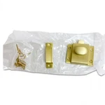 Signature Hardware Pitkin Cabinet Latch With Oval Knob Brass Satin Finish. Fixed Price $18.00.