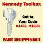 Kennedy Toolbox Replacement Key Cut Code K1450 - K1699. Fixed Price $7.99.