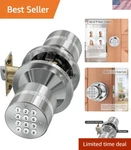 Satin Nickel Keyless Entry Door Lock With Keypad & Mute Function - Easy Install. Fixed Price $53.00.