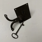 Unique Old Vintage Iron Door Gate Lock W/ Latch & Key That Works Front Back. Fixed Price $67.15.