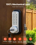 Mechanical Keyless Door Push Button Keypad, Auto Lock, Silver. Fixed Price $62.99.