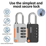 2 Pack 4 Digit Combination Padlock For School Gym Locker Weatherproof. Fixed Price $8.99.