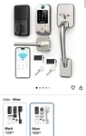 Heantle Keyless Smart Door Lock Wi-fi Keypad Fingerprint Silver Brushed Alexa. Fixed Price $70.00.