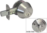 New Ultra Security Satin Nickel, Exterior Key-locking Single Deadbolt SG1. Fixed Price $11.99.