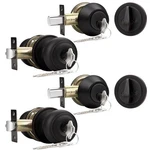 Probrico Keyed Alike Entry Door Knob And Single Cylinder Deadbolt Lockset, Oil. Fixed Price $63.15.