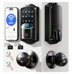 Veise VE027-K Built-in Wifi Smart Lock With Knob, Fingerprint Keyless. Fixed Price $83.99.